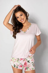 Momenti Per Me blouse and printed shorts womens pajamas Adomoo