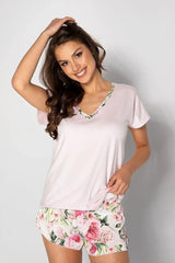 Momenti Per Me blouse and printed shorts womens pajamas Adomoo