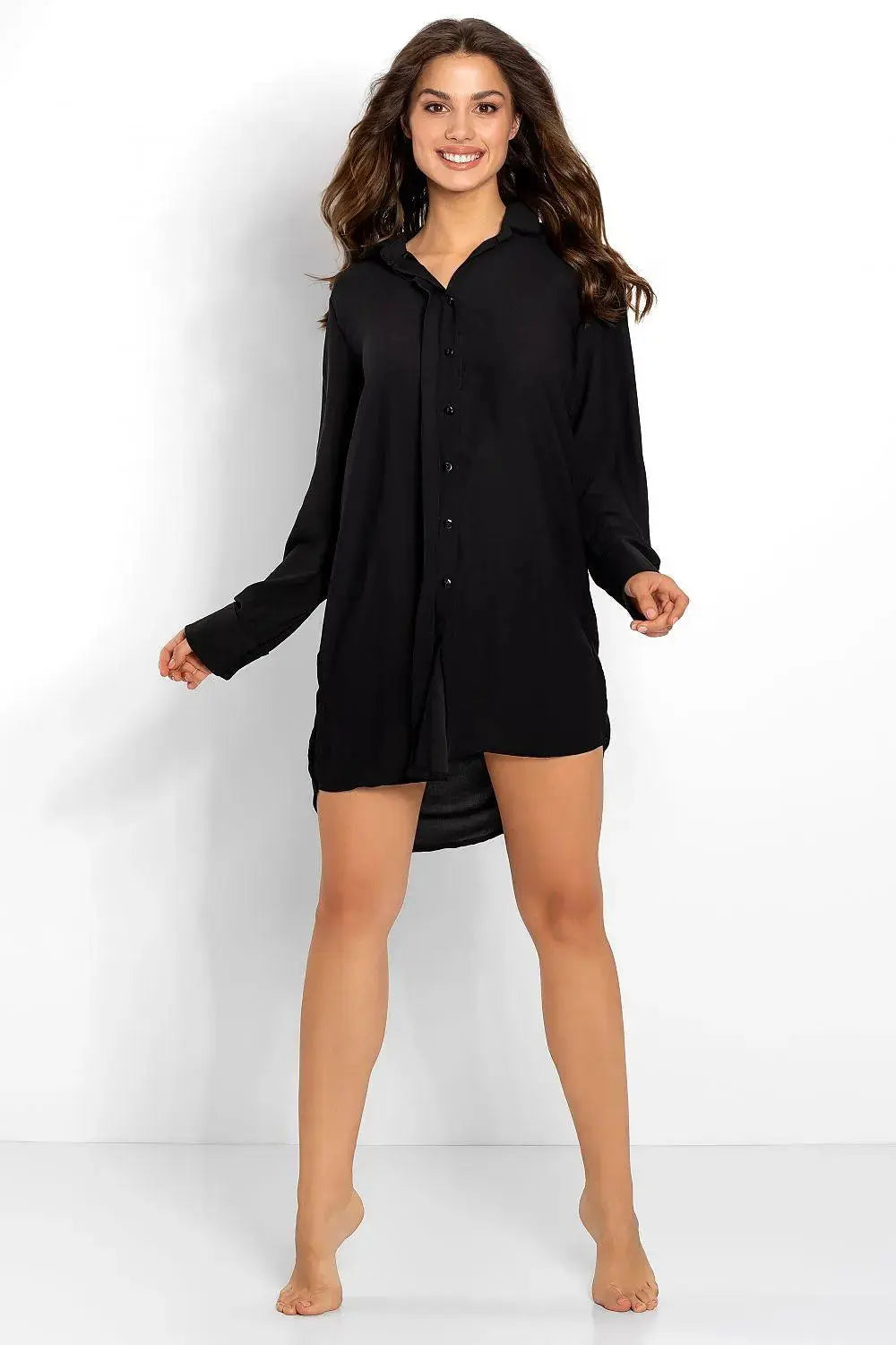 Momenti Per Me button closure long sleeve nightgown Adomoo