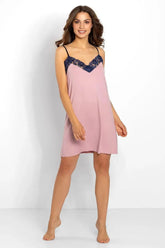 Momenti Per Me contrasting color loose comfortable cut nightgown Adomoo