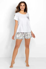 Momenti Per Me floral print shorts and t-shirt womens pajamas Adomoo