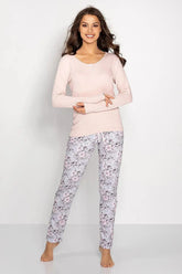 Momenti Per Me long-sleeve blouse and long pants womens pajamas Adomoo