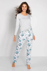 Momenti Per Me long-sleeve blouse and long pants womens pajamas Adomoo