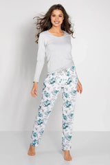 Momenti Per Me long-sleeve blouse and long pants womens pajamas Adomoo