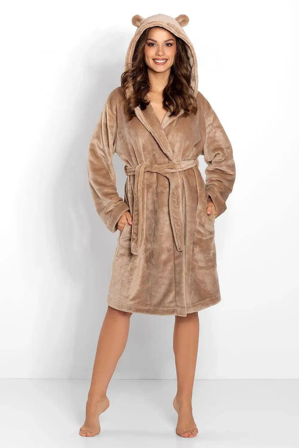 Momenti Per Me long sleeves and waist tie womens bathrobe Adomoo