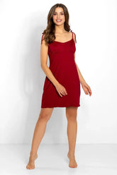 Momenti Per Me saturated red viscose nightgown Adomoo
