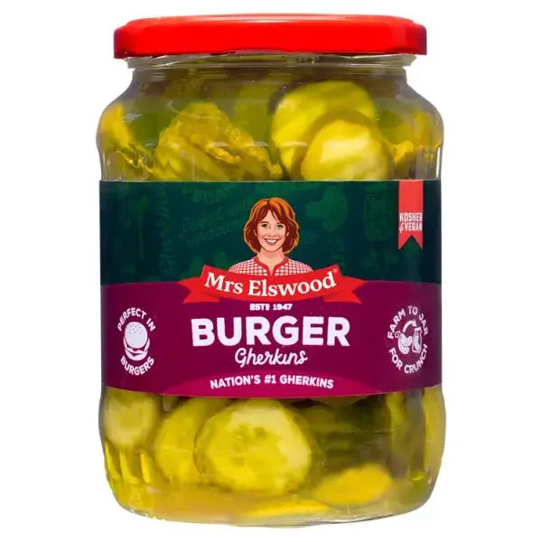 Mrs Elswood Burger Gherkins 670g (Case of 6) Adomoo