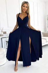 Numoco elegant maxi long dress that can be tied in many ways Adomoo