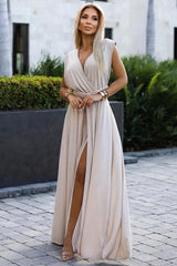 Numoco elegant maxi long dress that can be tied in many ways  Adomoo
