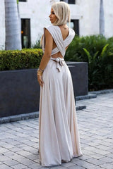 Numoco elegant maxi long dress that can be tied in many ways  Adomoo