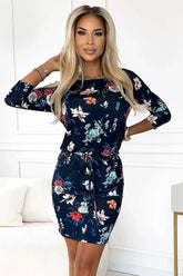 Numoco sporty dress with sleeves, pockets and binding Adomoo