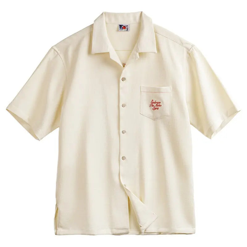 Madden Workwear American Retro Hawaiian Embroidery Short Sleeve Season  Adomoo