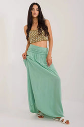 Och Bella smooth, solid material casual maxi skirt Adomoo