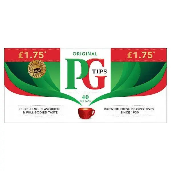 PG Tips 40 Original Tea Bags 116g (Case of 6)  Adomoo