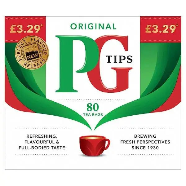 PG Tips 80 Original Tea Bags 232g (Case of 6)  Adomoo