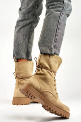 PRIMO women charming black suede baggers boots Adomoo