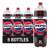 Pepsi Max Cherry No Sugar Cola Bottle PMP 2L (Case of 6)  Adomoo