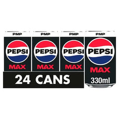 Pepsi Max No Sugar Cola PMP Can 330ml (Case of 24)  Adomoo