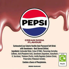 Pepsi Treats Cream Soda Flavour Cans 24 x 330ml (Case of 24)  Adomoo
