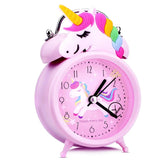 Pink Unicorn Childrens Alarm Clock Cartoon Desktop for Kids Bedroom Home Decor Alarm Clock Bedside Table Child alarm Gifts Clock Adomoo