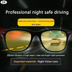 Polarized Night Vision Glasses for Drivers - PC Frame Sunglasses for Day and Night Vision in Outdoor Sports  Adomoo