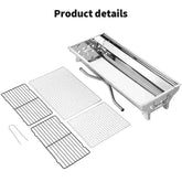 Portable Folding BBQ Grill – Large Stainless Steel Barbecue Stove Holder for Outdoor Cooking & Camping  Adomoo
