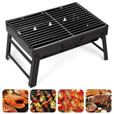 Portable Folding Charcoal BBQ Grill – Compact, Lightweight, Easy to Assemble & Carry – Ideal for Outdoor Cooking & Camping  Adomoo