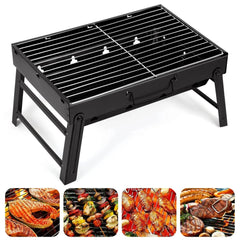 Portable Folding Charcoal BBQ Grill – Compact, Lightweight, Easy to Assemble & Carry – Ideal for Outdoor Cooking & Camping  Adomoo