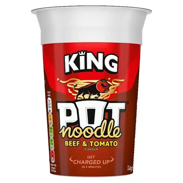 Pot Noodle King Pot Noodle Beef & Tomato 114 g (Case of 12) Adomoo