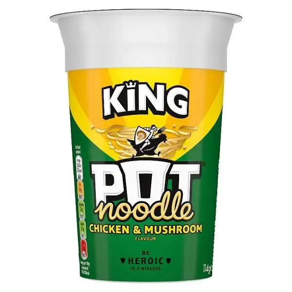 Pot Noodle King Pot Noodle Chicken & Mushroom 114 g (Case of 12) Adomoo