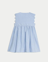 M&S Pure Cotton Chambray Peter Rabbit™ Dress (0-3 Yrs)  Adomoo