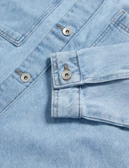 Pure Cotton Denim Relaxed Shacket  Adomoo