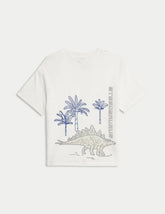 M&S Pure Cotton Dinosaur Scene T-Shirt (2-8 Yrs) Adomoo