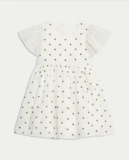 Pure Cotton Polka Dot Dress (2-8 Yrs)  Adomoo