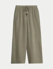 Pure Cotton Wide Leg Culottes  Adomoo