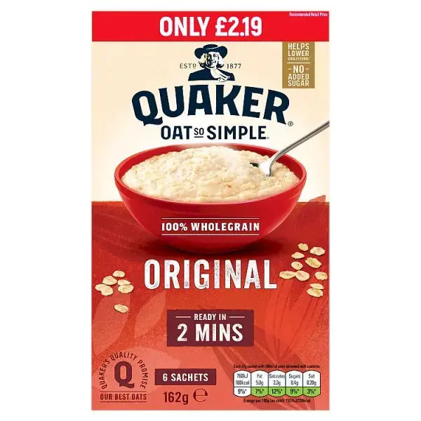Quaker Oat So Simple Original Porridge Sachets (Case of 8) Adomoo