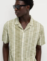 M&S Regular Fit Easy Iron Cotton Blend Striped Shirt Adomoo