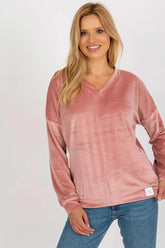 Relevance casual styling velour sweatshirt  Adomoo