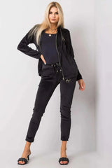 Relevance long sleeves sweatshirt with zipper, hood and slip pockets  Adomoo