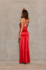 Roco Fashion Lamelia maxi dress with an open back is made of delicate and soft-touch fabric  Adomoo