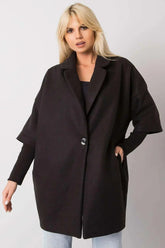 Rue Paris loose cut, button closure womens coat Adomoo