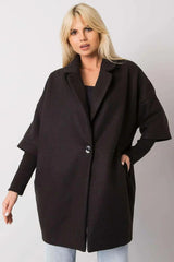 Rue Paris loose cut, button closure womens coat  Adomoo