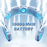 10000mAh Mini Portable Bladeless Silent Neckband Fan Adomoo