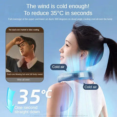 10000mAh Mini Portable Bladeless Silent Neckband Fan  Adomoo