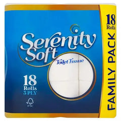 Serenity Soft 18 Toilet Tissue Rolls (Case of 3)  Adomoo