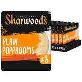 Sharwood's 8 Plain Poppadoms (Case of 5)  Adomoo