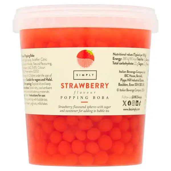 Simply Strawberry Flavour Popping Boba 870g  Adomoo