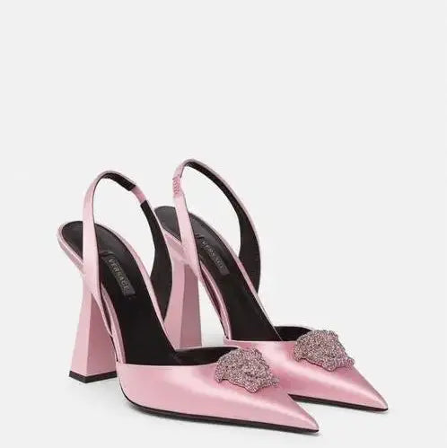 Slingback Heels with Embellishments.  Adomoo