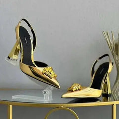 Slingback Heels with Embellishments.  Adomoo