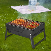 Stainless Steel Folding Charcoal BBQ Grill – Mini Tabletop Barbecue Tool for Outdoor Cooking, Camping & Picnics  Adomoo